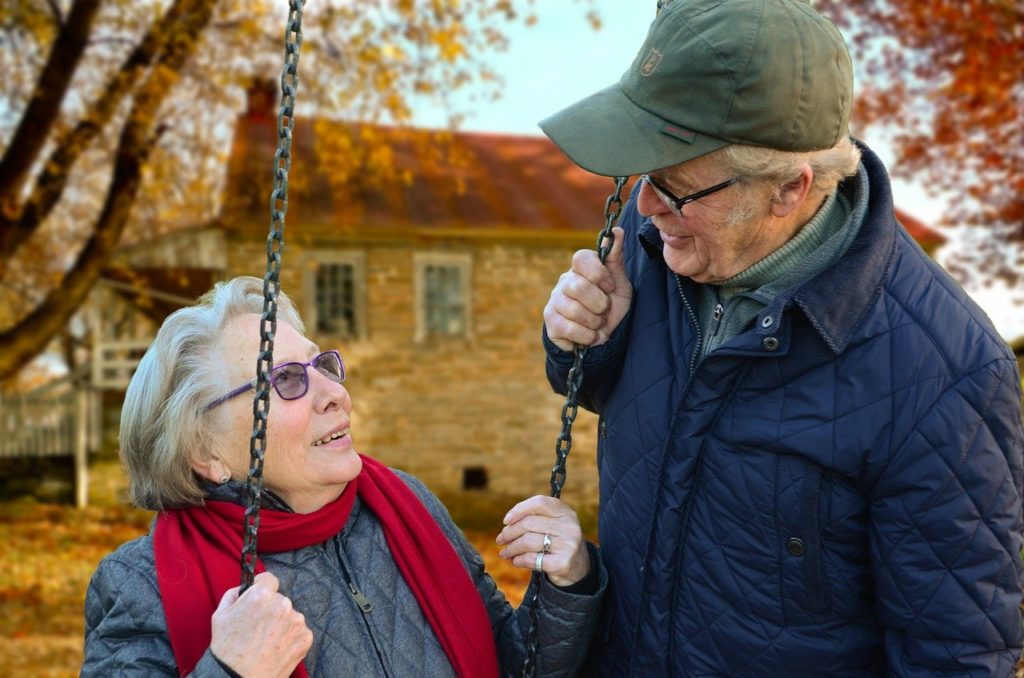 old people, couple, together